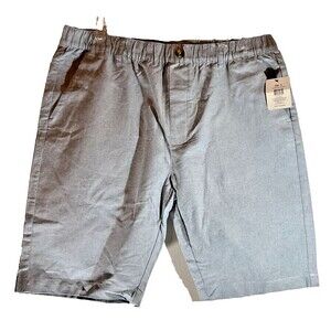 New Cynical Men's Shorts Size L 34" Elastic Waist Blue Cotton Casual Walking